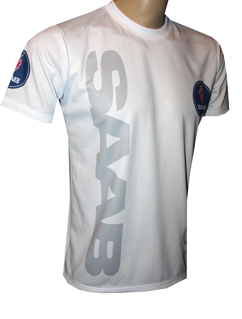 T Shirt With Saab Logo And All Over Printed Picture T