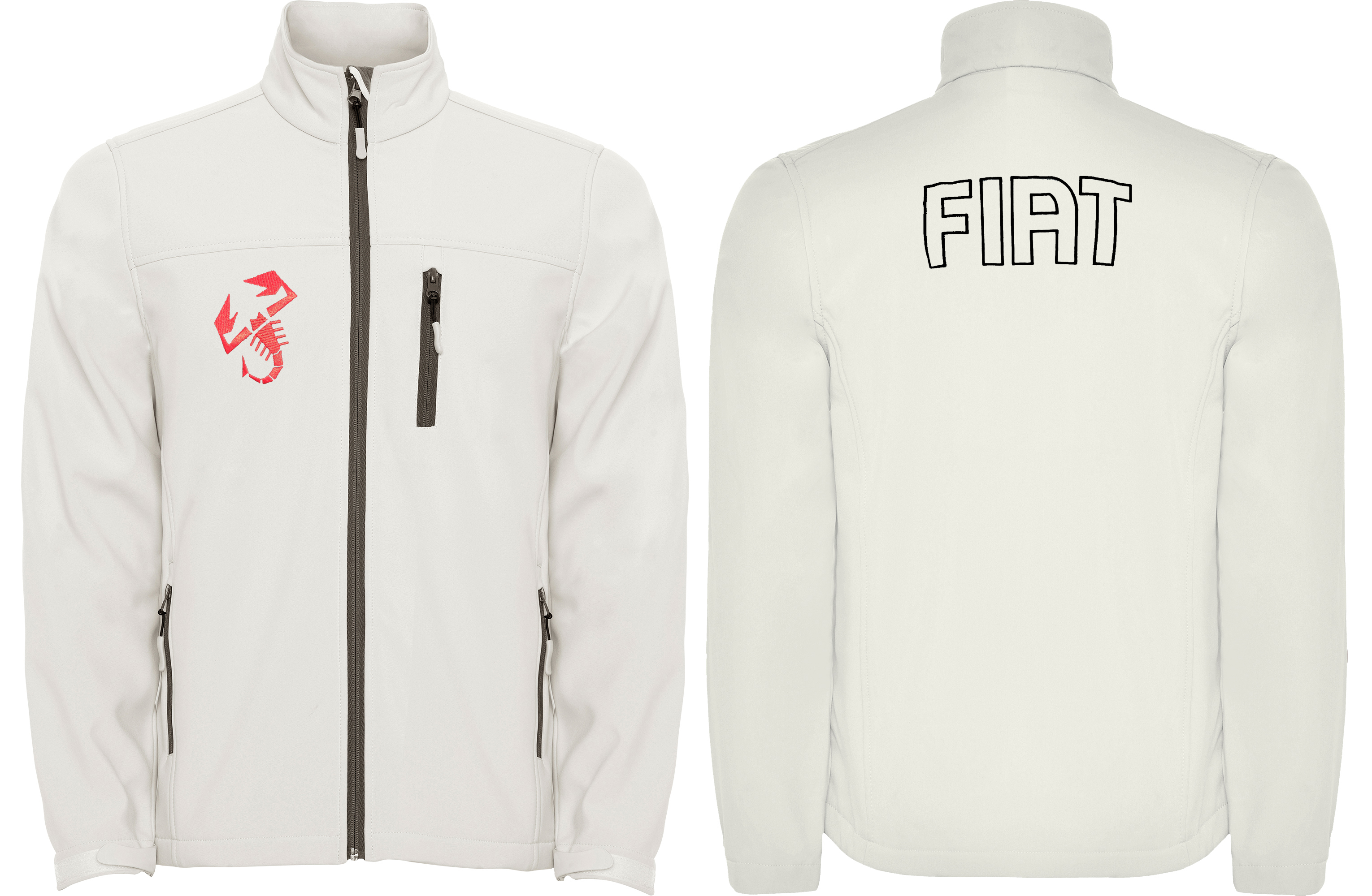 fiat 500 scorpion softshell felpa sweat zippe veste jacke bordado 
