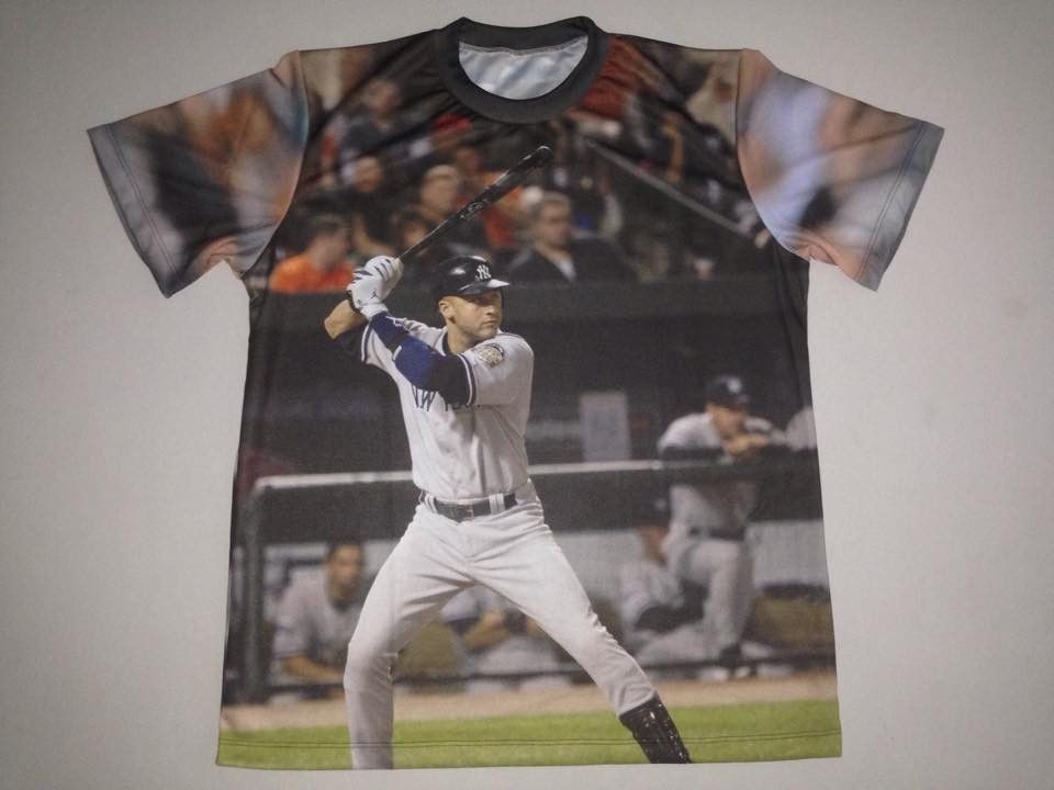 Derek Jeter t-shirt with logo and all-over printed picture - T-shirts with  all kind of auto, moto, cartoons and music themes