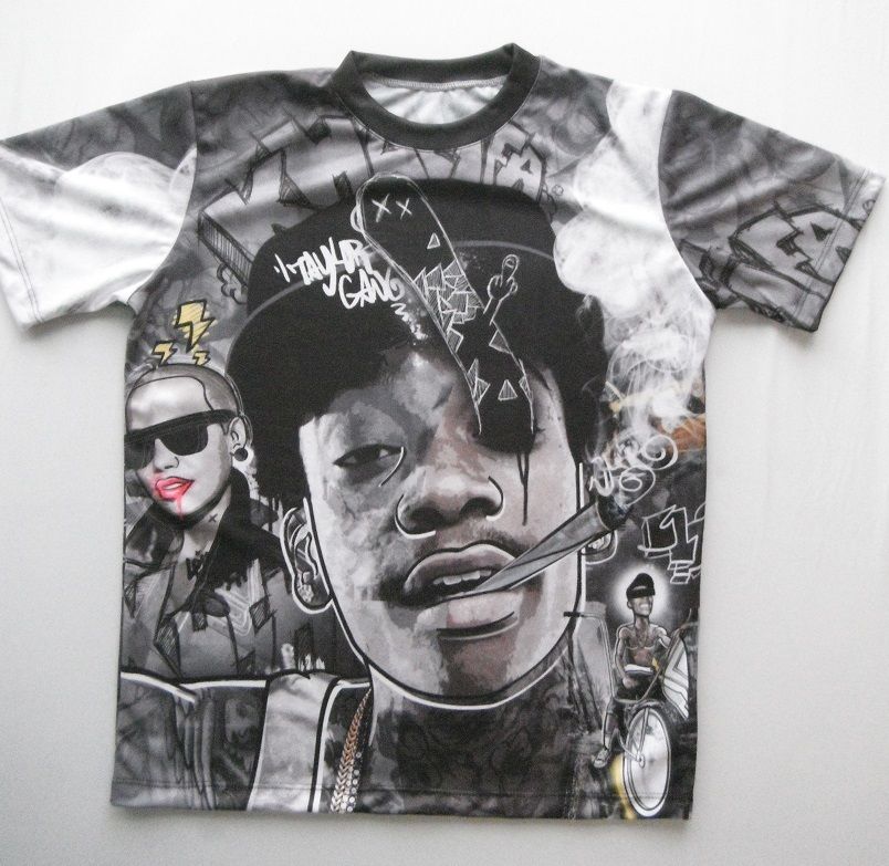Gå glip af indad forestille Wiz Khalifa t-shirt with logo and all-over printed picture - T-shirts with  all kind of auto, moto, cartoons and music themes