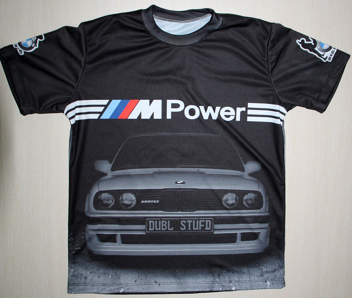 BMW t-shirt with logo and all-over printed picture - T-shirts with