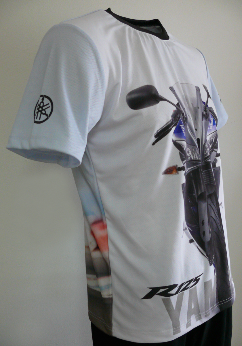 Yamaha Yzf R125 T Shirt With Logo And All Over Printed Picture T Shirts With All Kind Of Auto