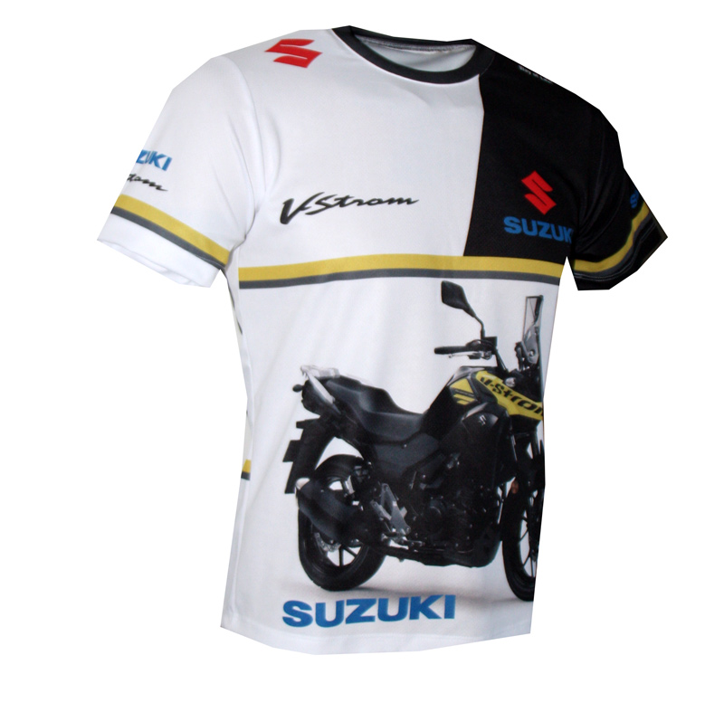 Suzuki V Strom T Shirt With Logo And All Over Printed Picture T