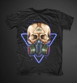 skull respirator funny cartoon art shirt 