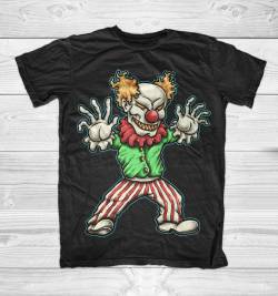 evil clown joker character graphic t shirt 