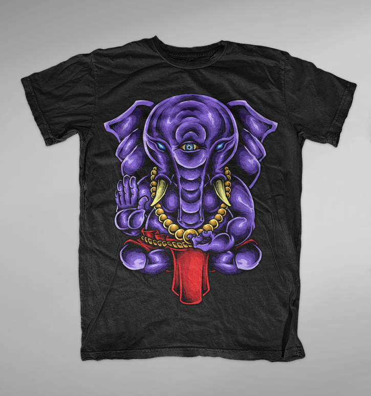 ganesha goddess character color art tshirt 