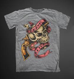 death alive skull colorful tattoo t shirt 