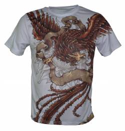 phoenix long living bird all over printed t shirt 