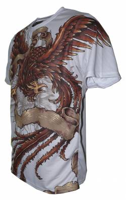 phoenix long living bird all over printed tshirt 
