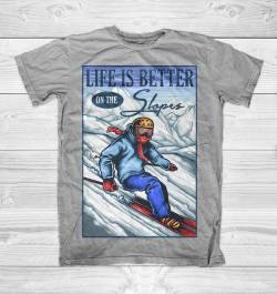 ski life skiing board snow passion tshirt 