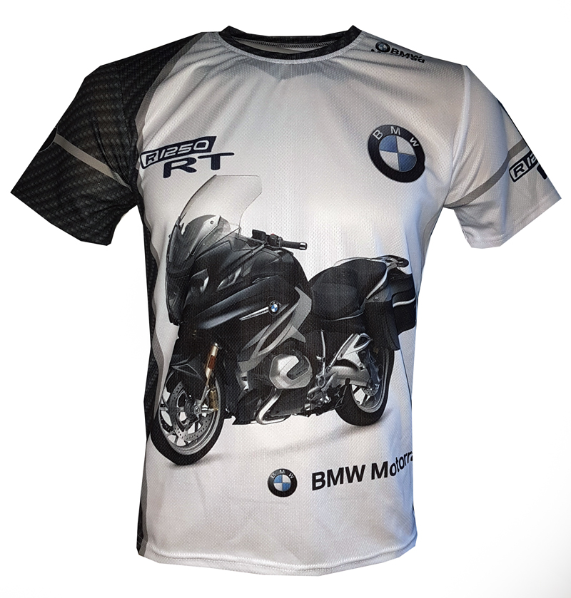 BMW r1250rt t shirt with logo and all over printed picture T