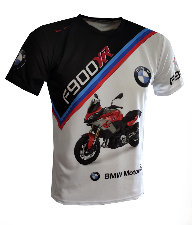 BMW F900XR t-shirt with logo and all-over printed picture - T-shirts