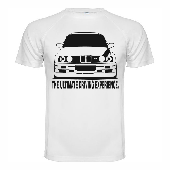 BMW M3 E36 t-shirt with logo and 3D printed picture T-shirts all of auto, moto, and music themes