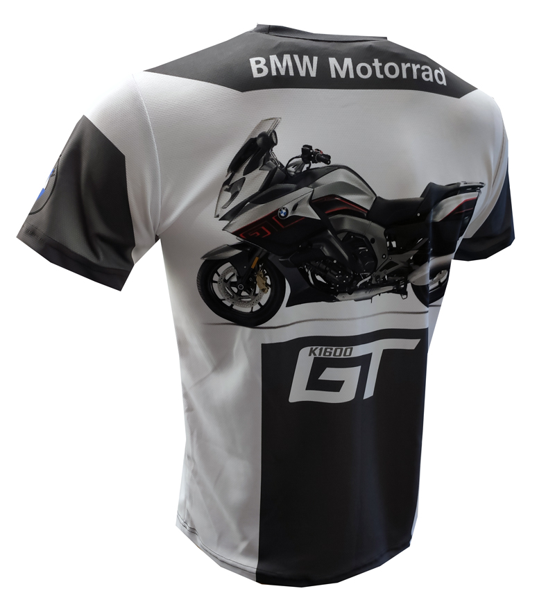 BMW K1600GT Sport t-shirt with logo and all-over printed picture - T ...